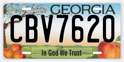 GA license plate CBV7620