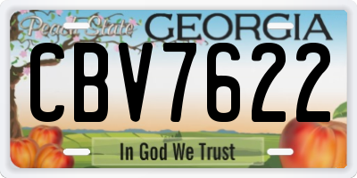 GA license plate CBV7622