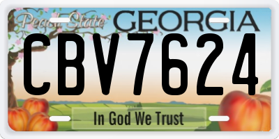 GA license plate CBV7624