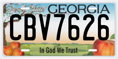 GA license plate CBV7626