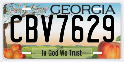 GA license plate CBV7629