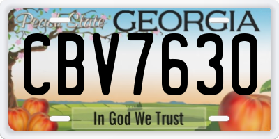 GA license plate CBV7630