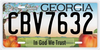 GA license plate CBV7632