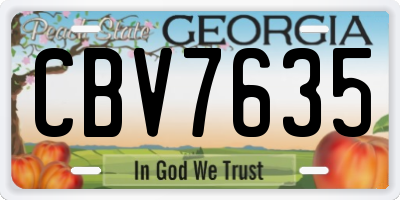 GA license plate CBV7635