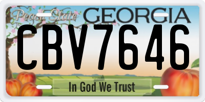 GA license plate CBV7646