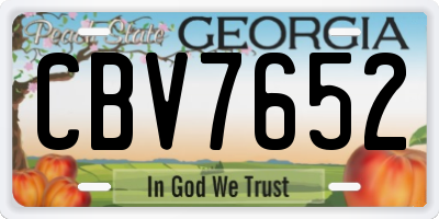 GA license plate CBV7652