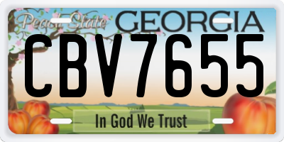 GA license plate CBV7655