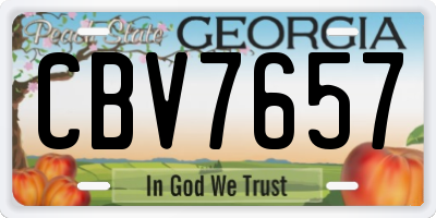 GA license plate CBV7657