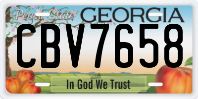 GA license plate CBV7658