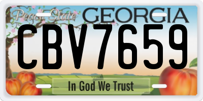 GA license plate CBV7659