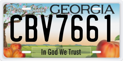 GA license plate CBV7661