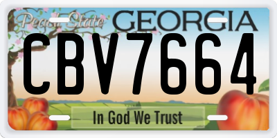 GA license plate CBV7664