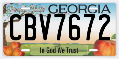 GA license plate CBV7672