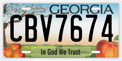 GA license plate CBV7674