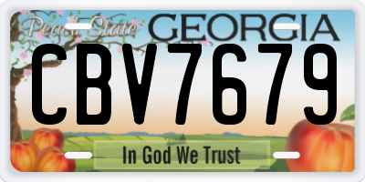 GA license plate CBV7679