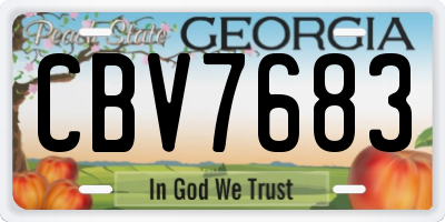 GA license plate CBV7683