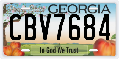 GA license plate CBV7684