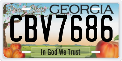 GA license plate CBV7686