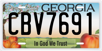 GA license plate CBV7691