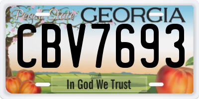 GA license plate CBV7693
