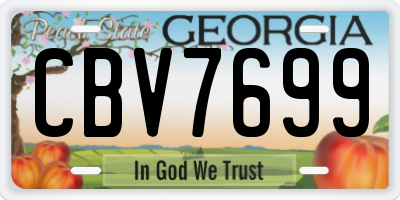 GA license plate CBV7699