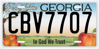 GA license plate CBV7707