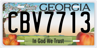 GA license plate CBV7713