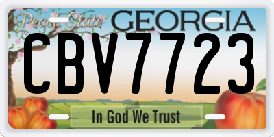 GA license plate CBV7723