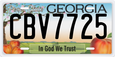 GA license plate CBV7725