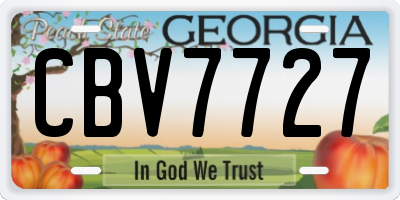 GA license plate CBV7727