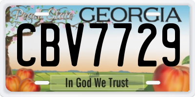 GA license plate CBV7729