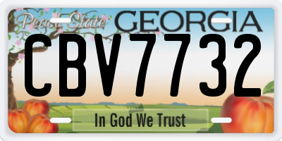 GA license plate CBV7732