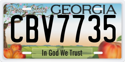 GA license plate CBV7735