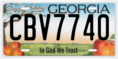 GA license plate CBV7740