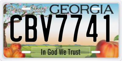 GA license plate CBV7741