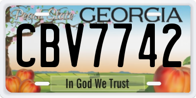 GA license plate CBV7742