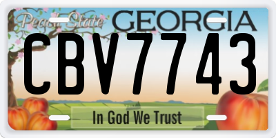 GA license plate CBV7743