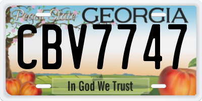 GA license plate CBV7747