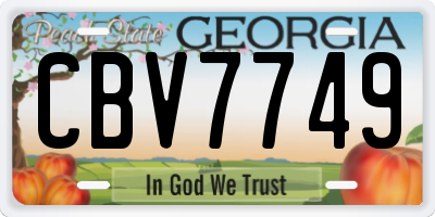 GA license plate CBV7749