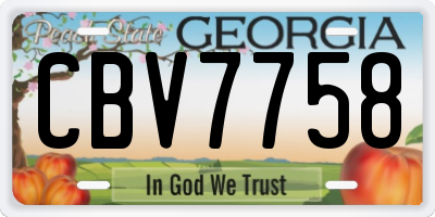 GA license plate CBV7758