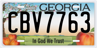 GA license plate CBV7763