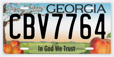 GA license plate CBV7764