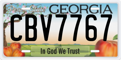 GA license plate CBV7767