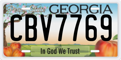 GA license plate CBV7769