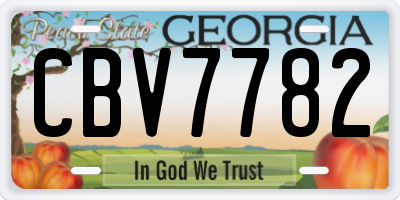 GA license plate CBV7782
