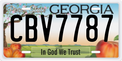 GA license plate CBV7787