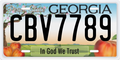 GA license plate CBV7789