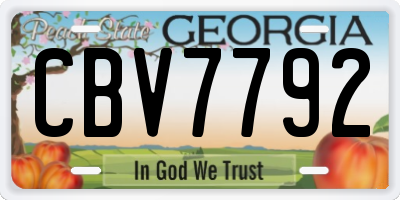 GA license plate CBV7792