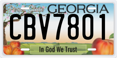 GA license plate CBV7801