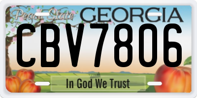 GA license plate CBV7806